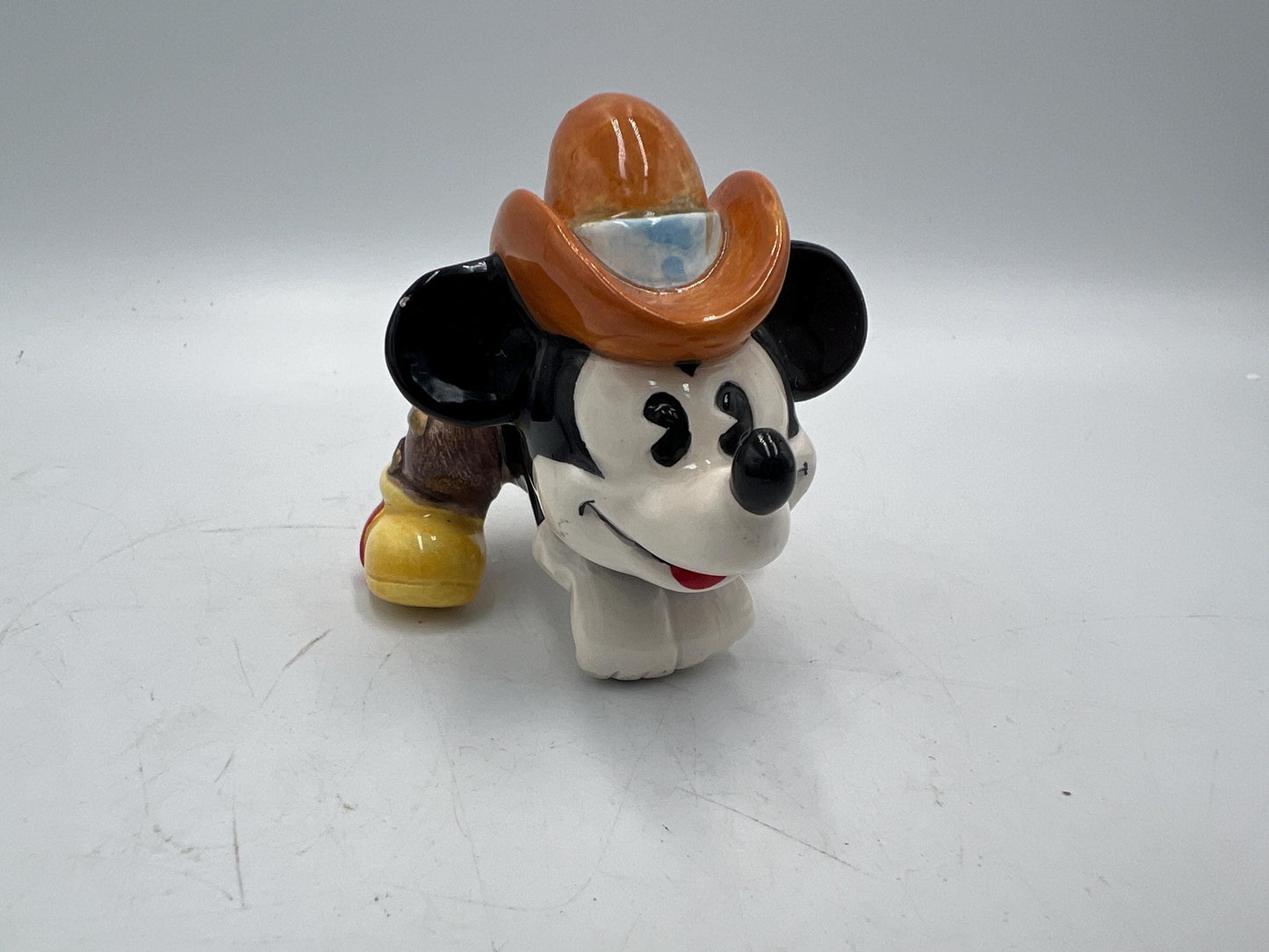 Disney Salt and Pepper Shakers: Vintage Mickey and Pluto PLUS extra Mickey Cowboy (Ceramic Collectibles)