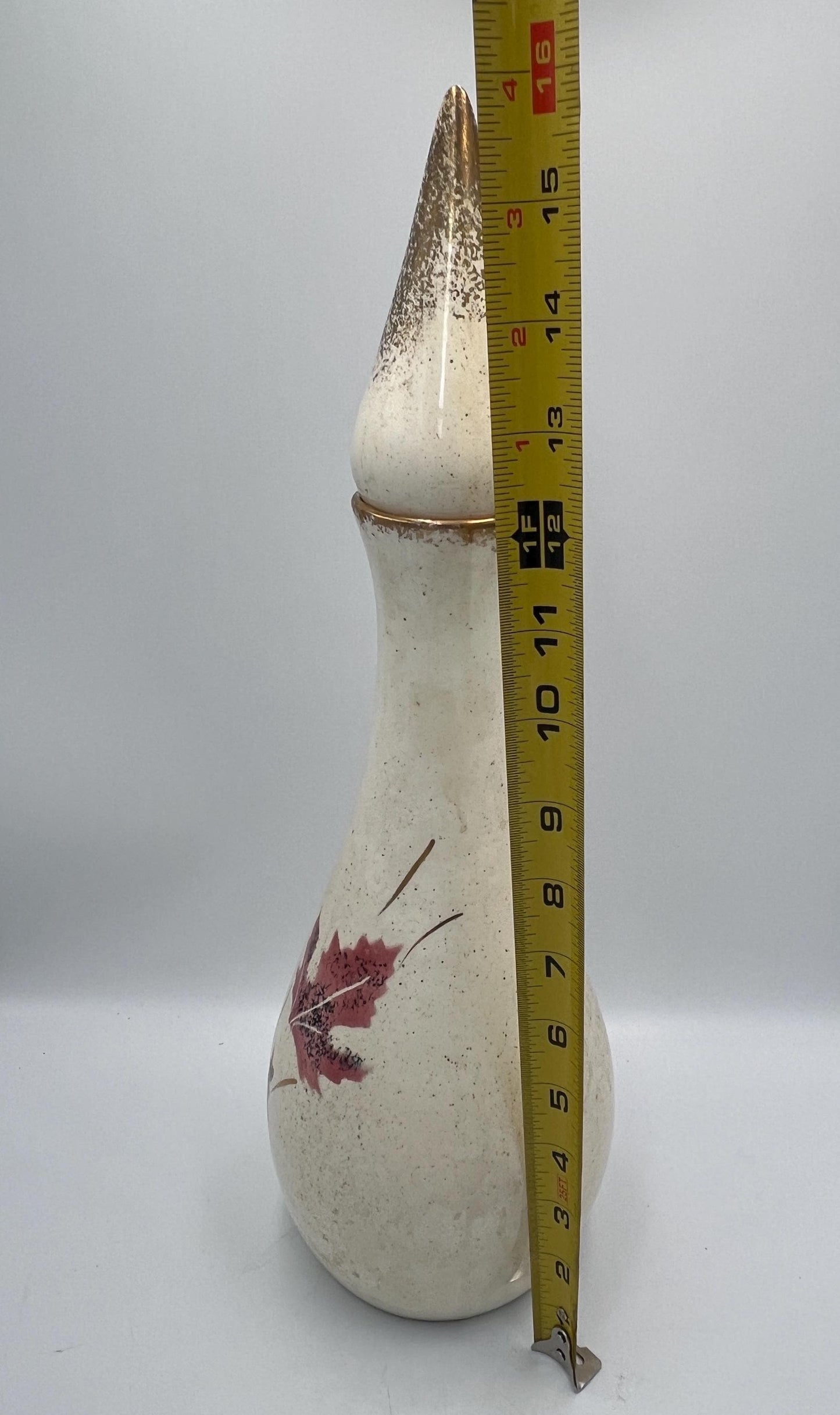 Rare Mid Century gilded ceramic genie decanter vase