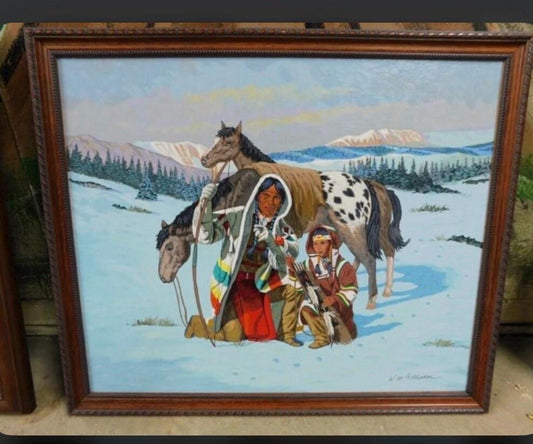 Native American Canvas Print: Kenneth Freeman Art (Signed & Numbered, Framed)