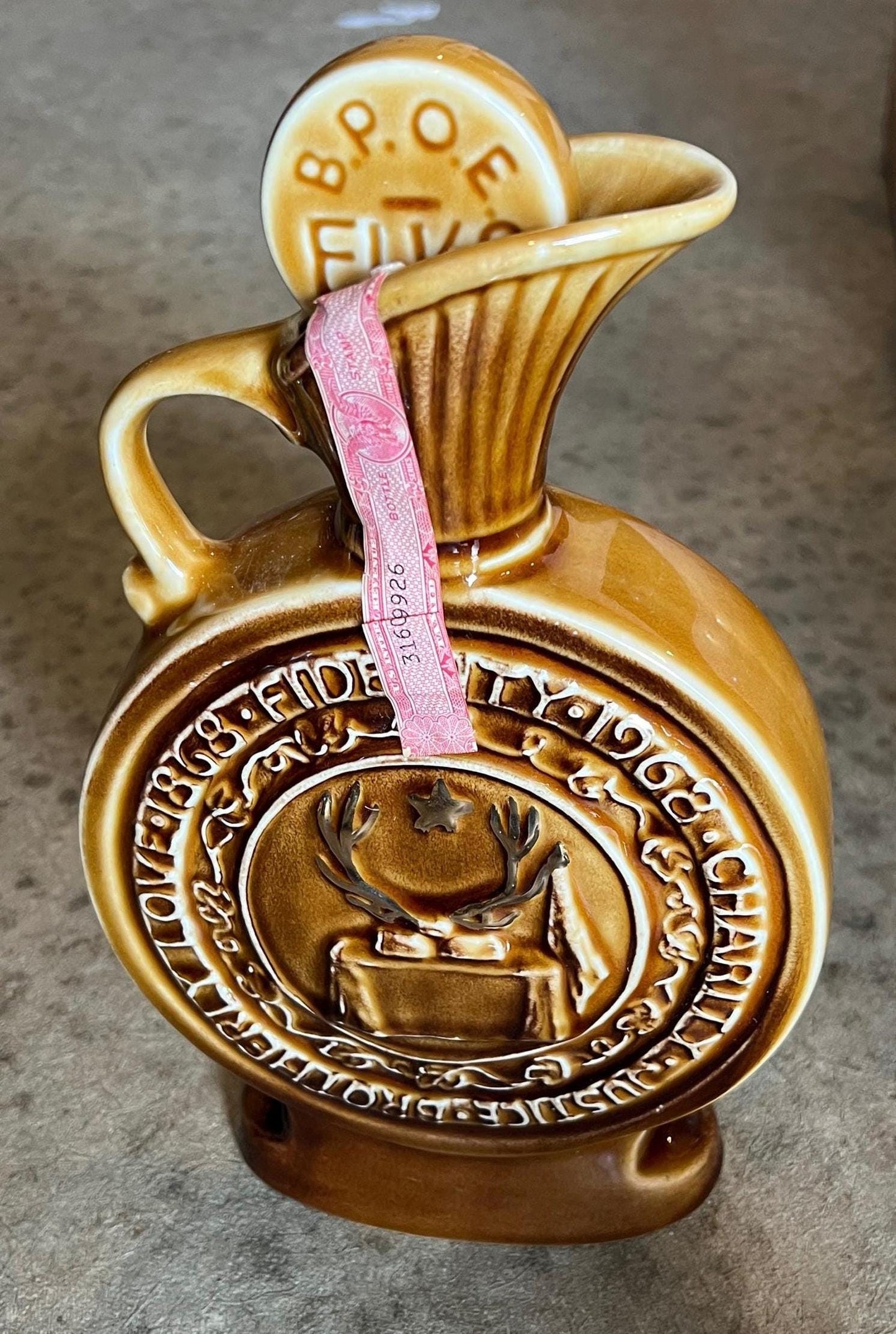 Jim Beam Elks Decanter, Star-Shaped Ceramic (Centennial 1868-1968)