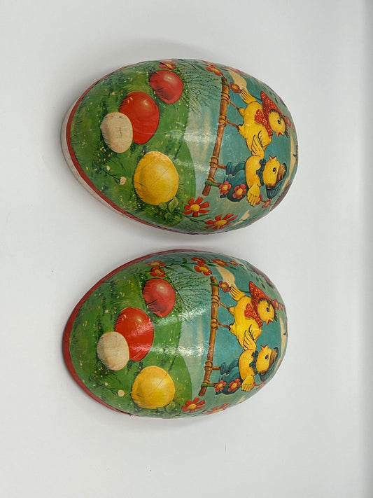 Vintage Paper Mache Easter Egg Candy Holder