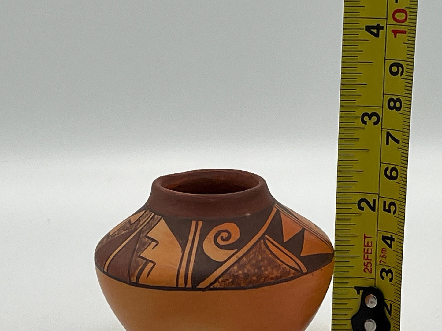 Native American Seed Pottery, Tewa-Hopi Hand-Painted (Signed, Small)