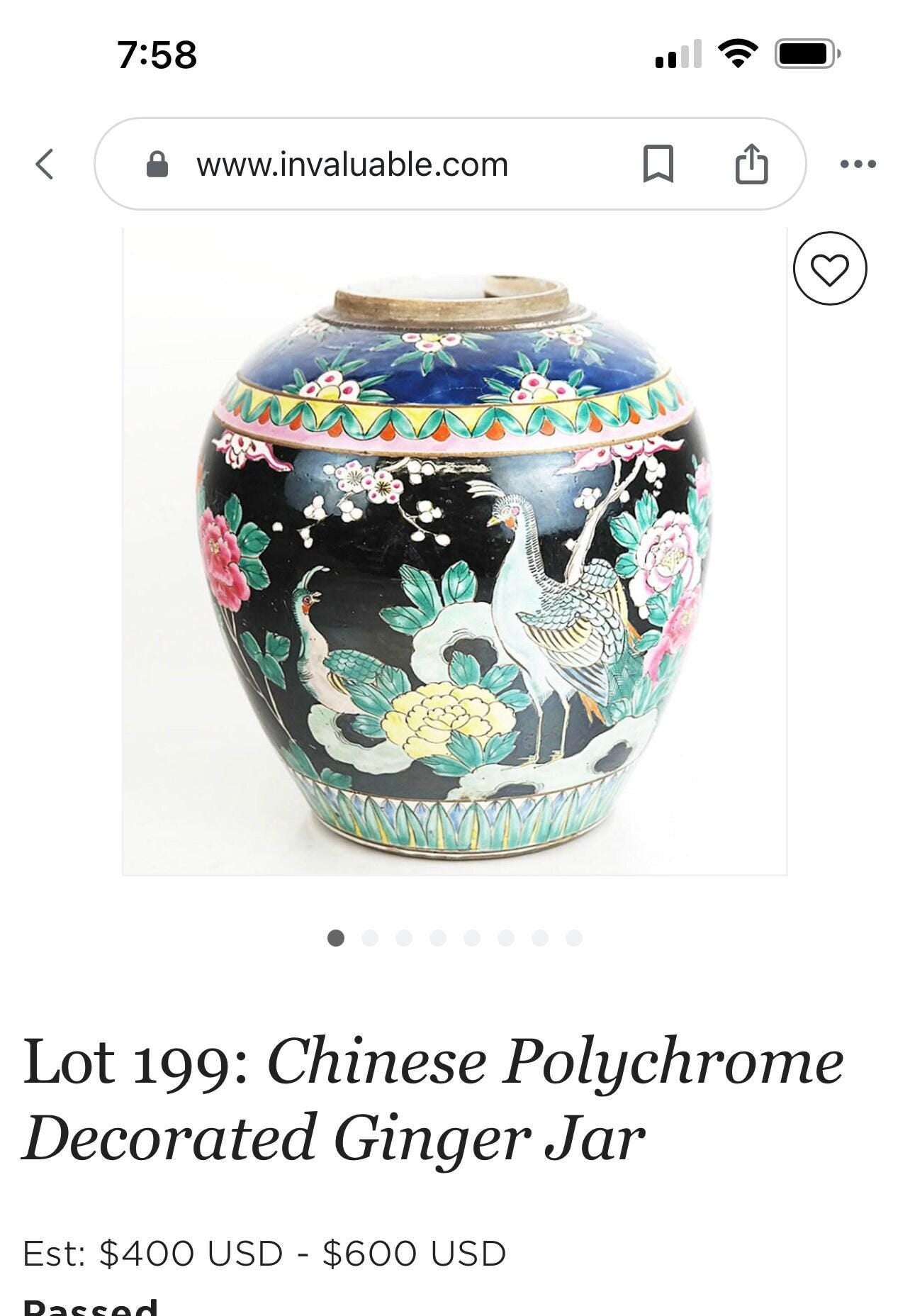 Republic Period Chinese Ginger Jar, Polychrome Floral (5" H)