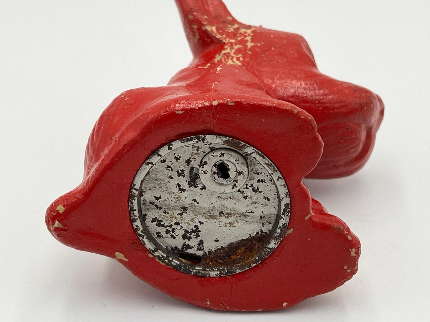 Vintage Dog Bank: Red Plastic Coin Holder (5" Tall, Retro Style)