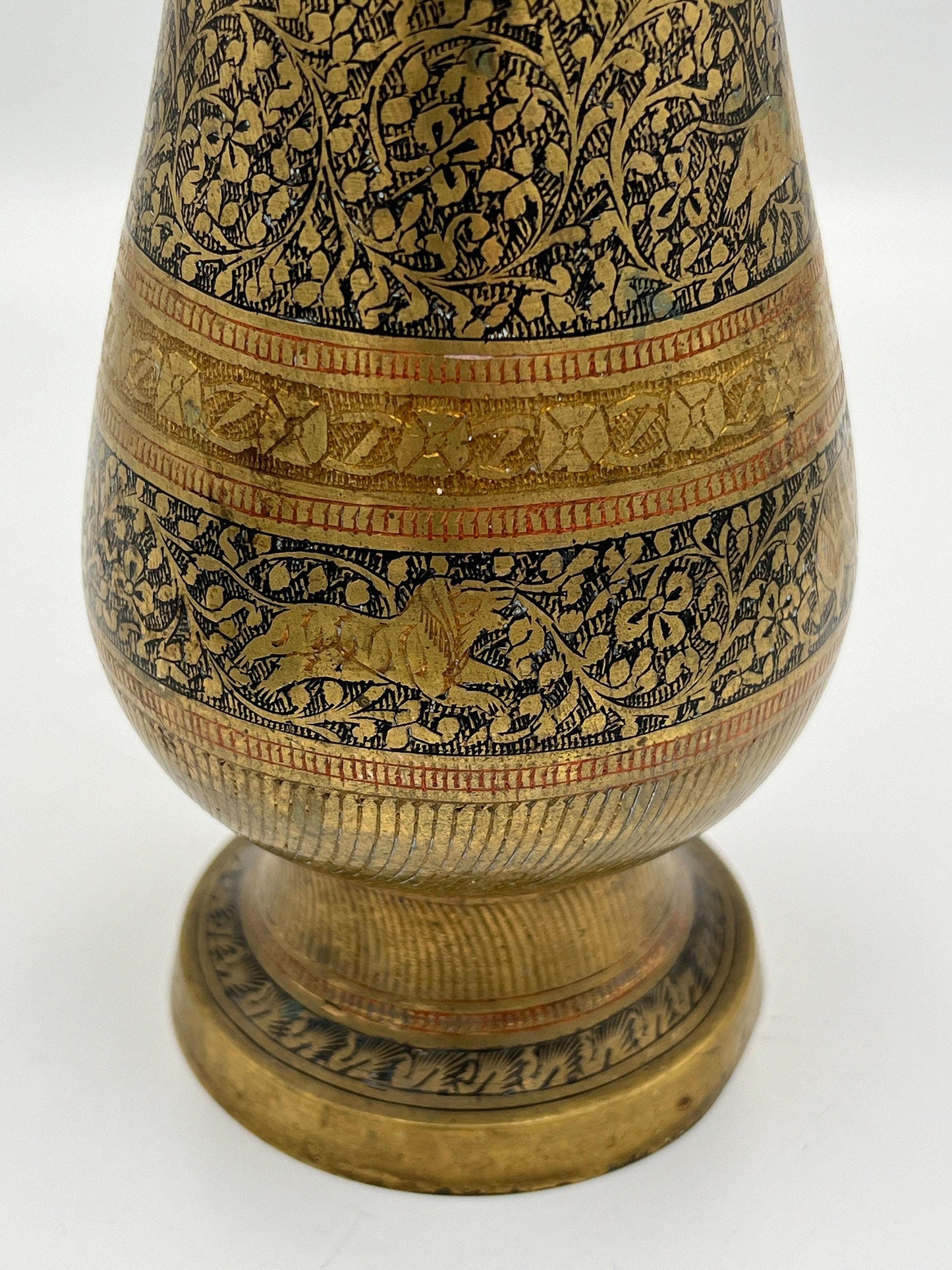 Vintage Brass Vase, Rustic Shape (10" Tall, Handmade)