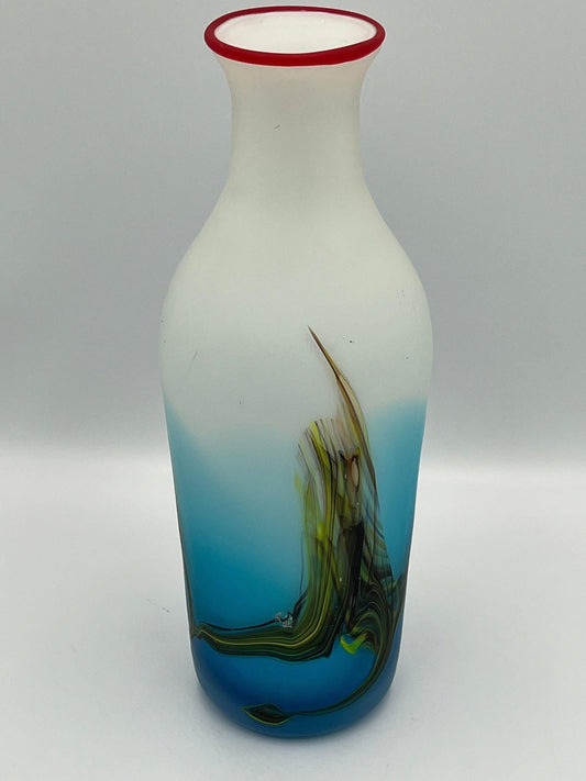 Vintage 1970s Murano Multicolor Glass Vase