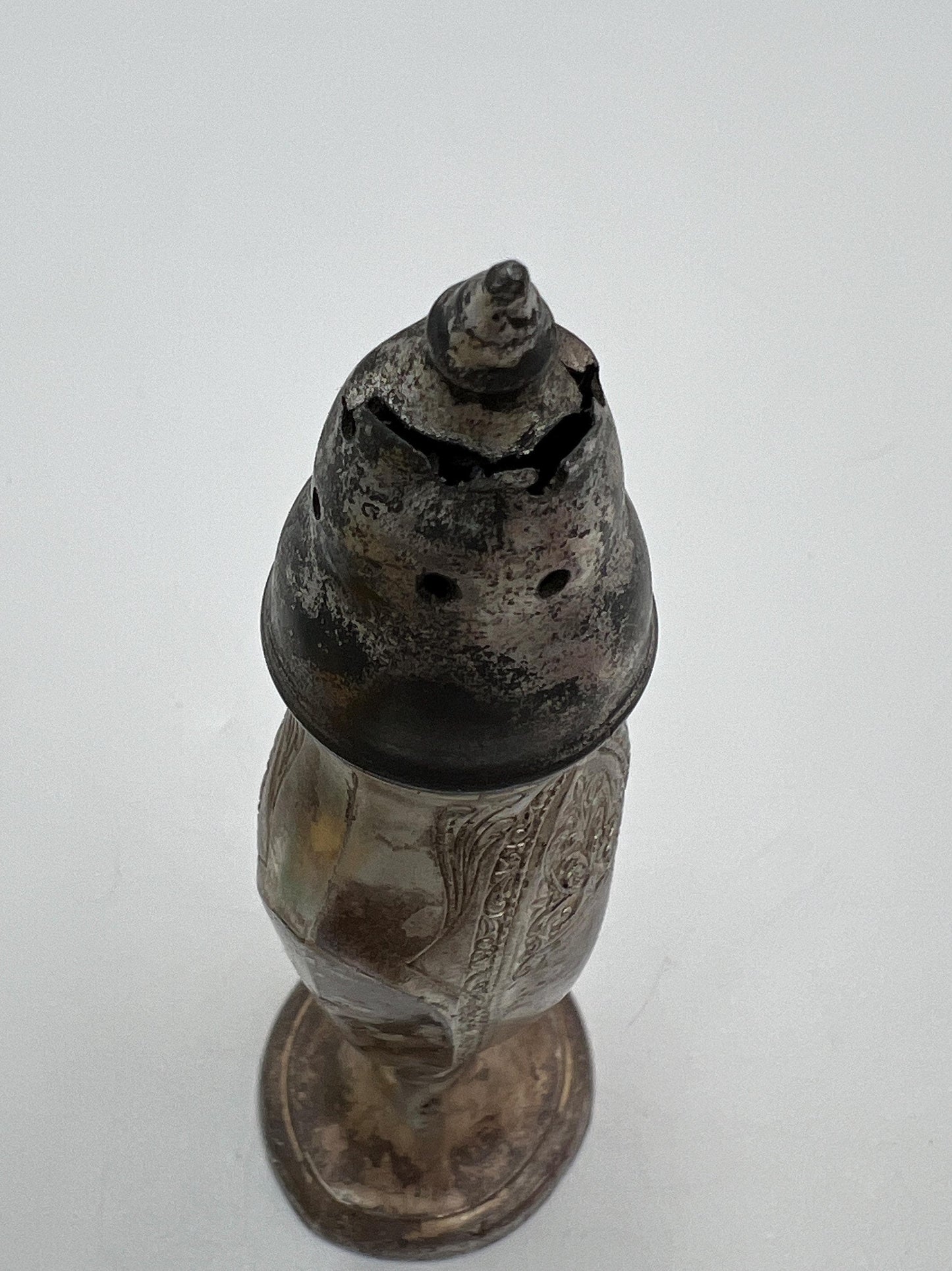 Poole Vintage Salt and Pepper Shakers, Silver Plated Astor Pattern (Tall, Slender)