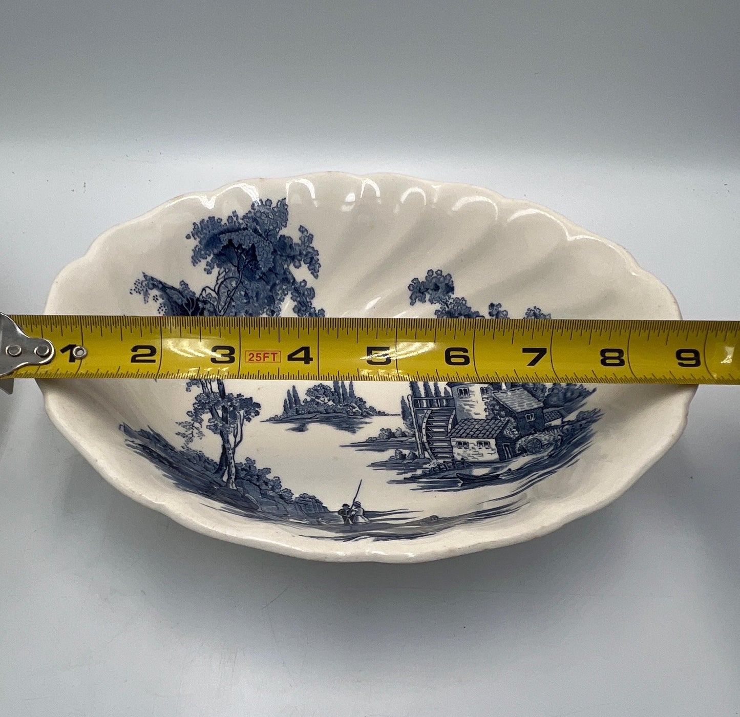 Pair of Vintage "The Old Mill" rimmed soup bowl by Johnson Brothers