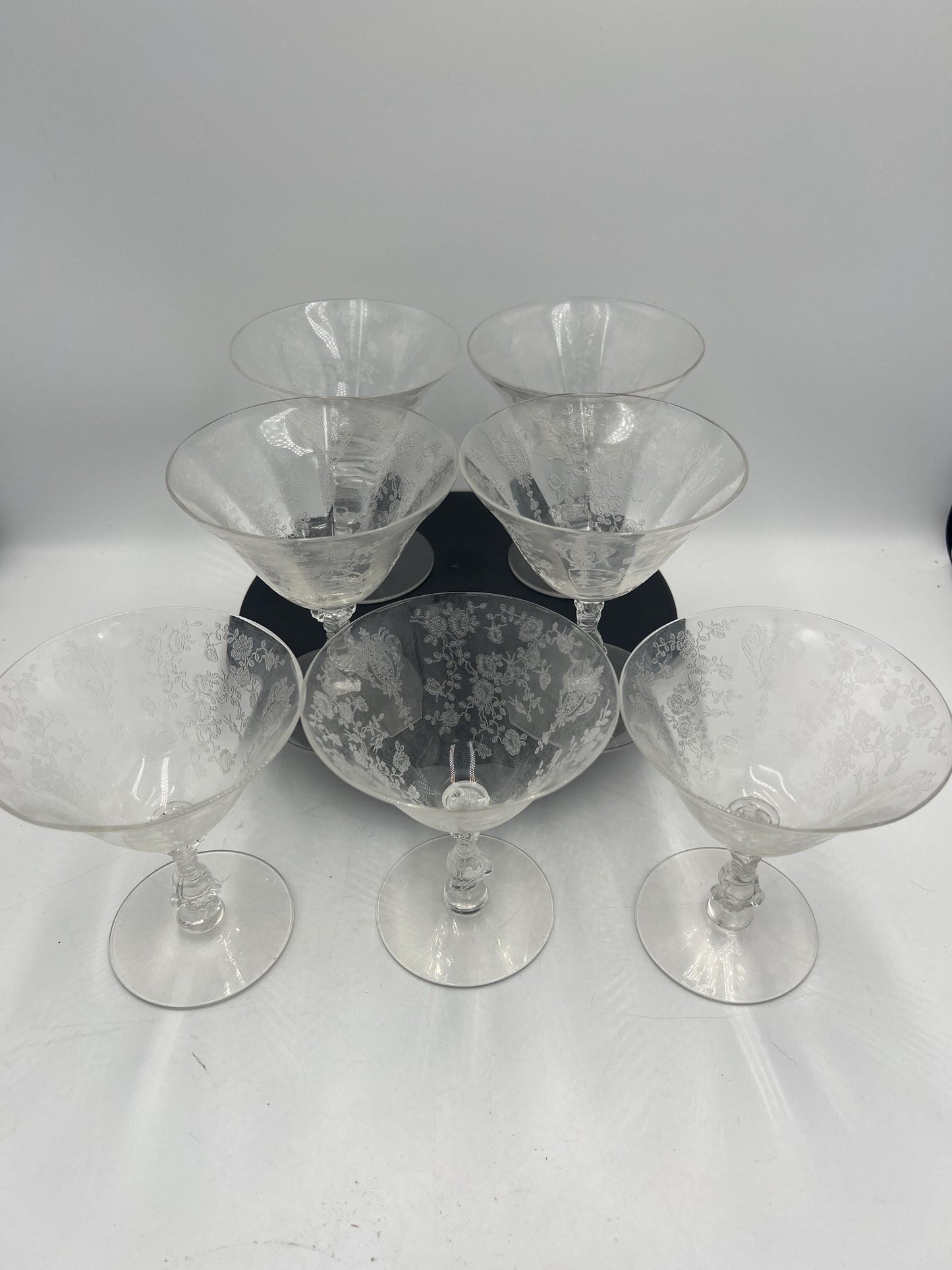 Cambridge Rose Point Glasses and Plate Set Serving Set, 20 pcs
