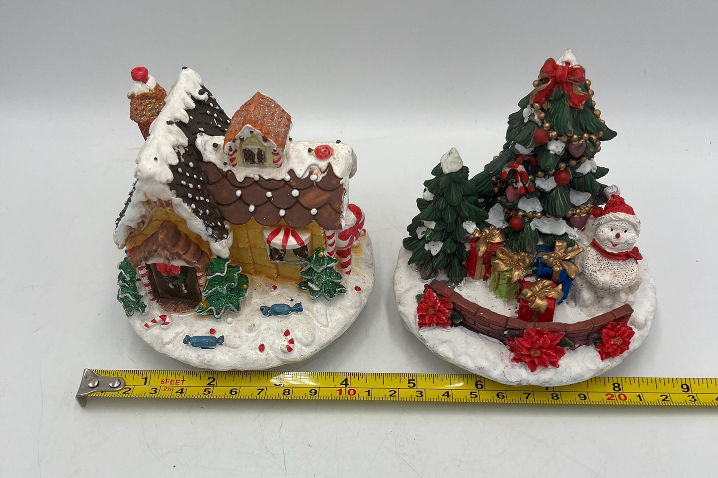 Candle Topper Gingerbread House and Christmas Tree / Snowman Candle-Lite Christmas Decor