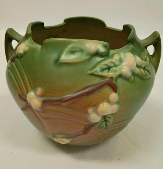 1940s Roseville Snowberry #188-5" Vase Vintage Ceramic Pottery