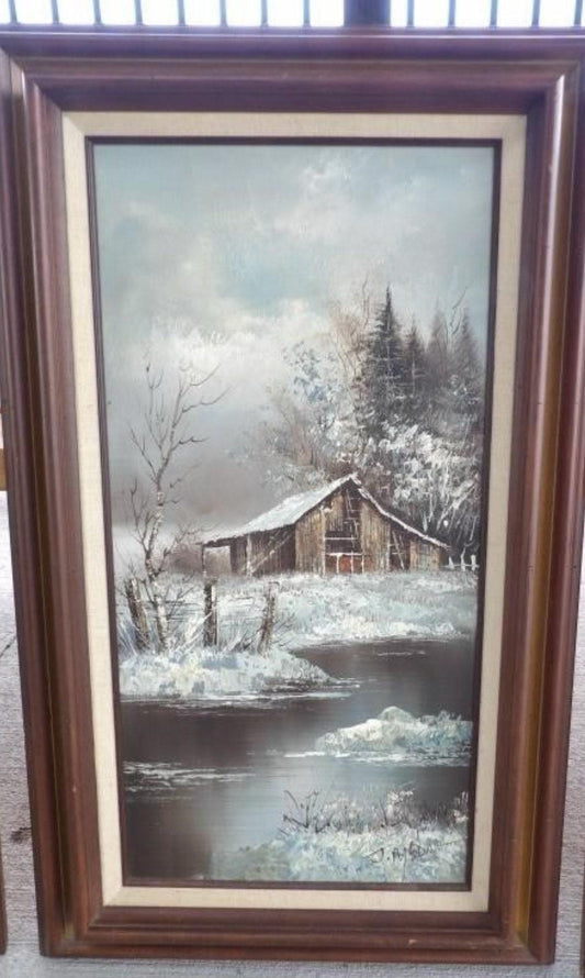 Framed Oil on Canvas, Original Painting by J. Medina