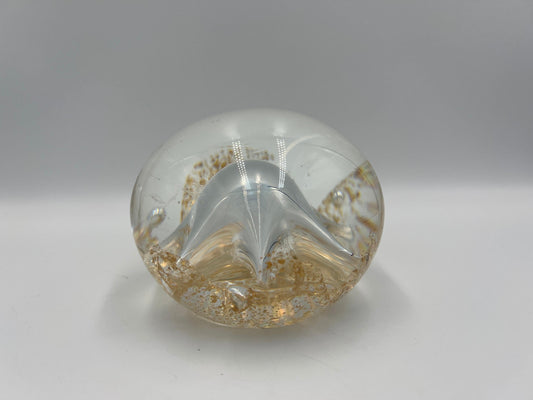 Mid-Century Gold Dust Art Glass Paperweight