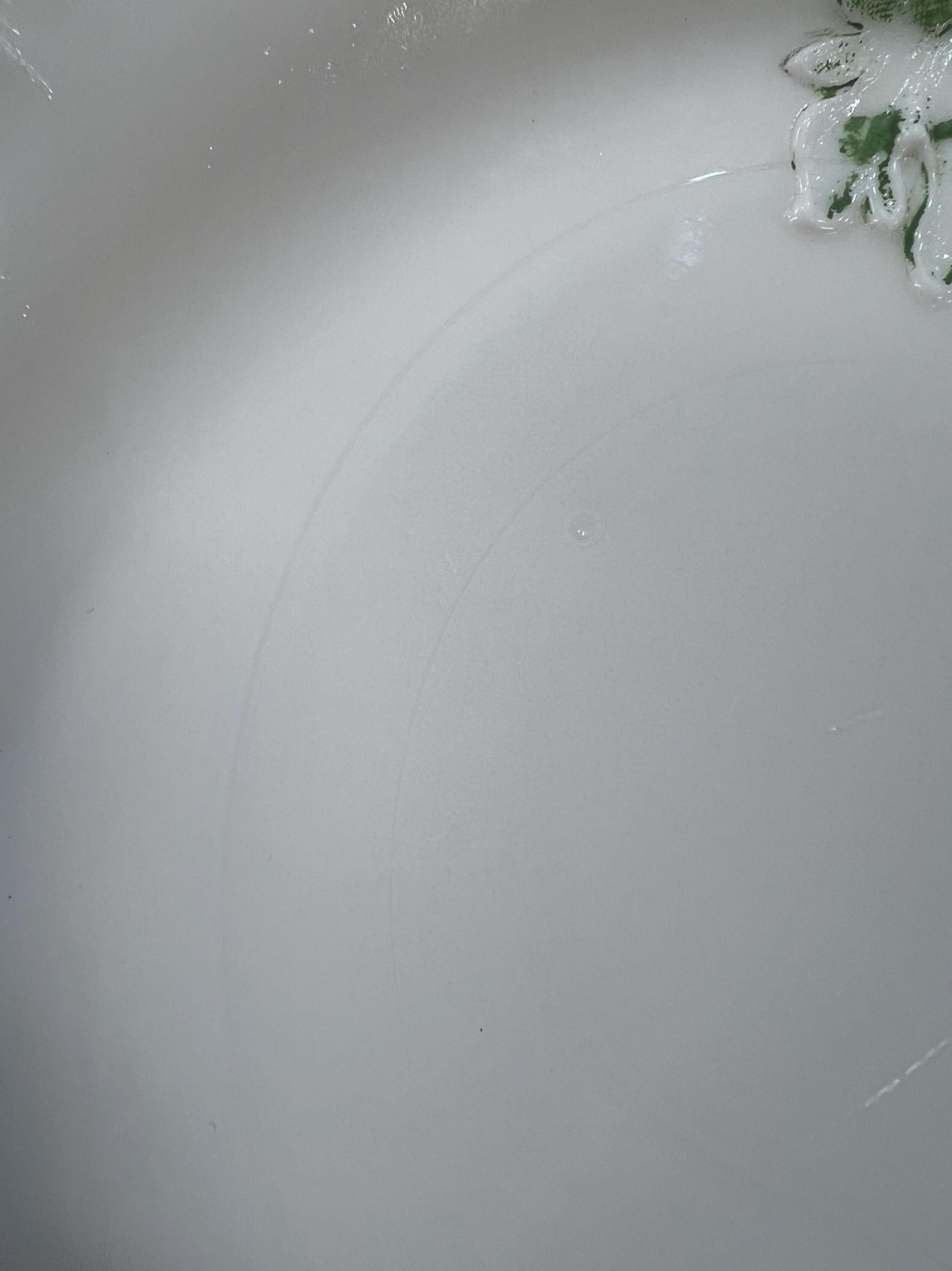 Westmoreland Hand Painted Milk Glass Pierced Rim Plate