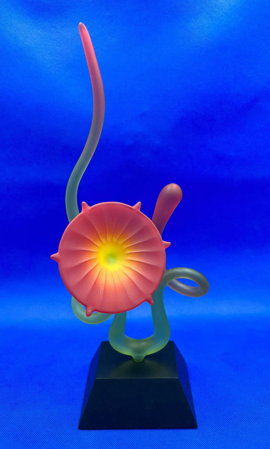 Warner Whitfield Flower in Bloom Art Glass Sculpture
