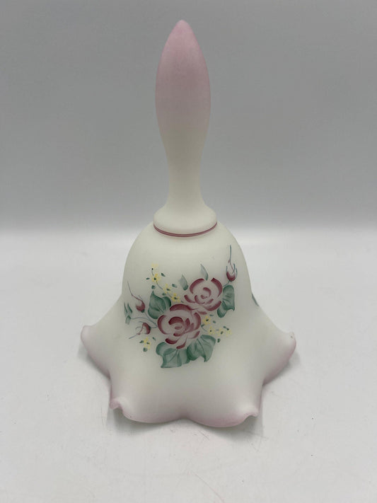 Fenton Hand-Painted Rose Garden Glass Bell