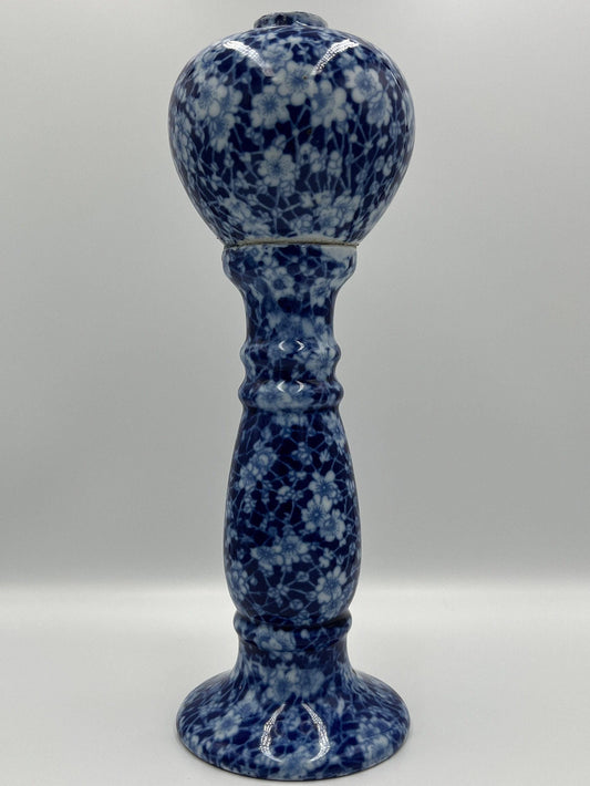 Floral Blue & White Ironstone Vase: Victoriaware Figural Sculpture