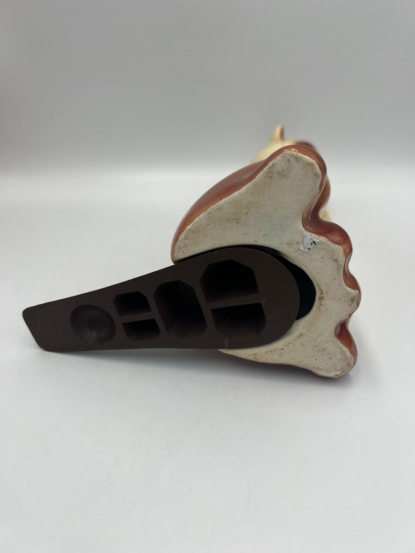 Siamese Cat Door Stop: Mid Century Modern Glazed Ceramic