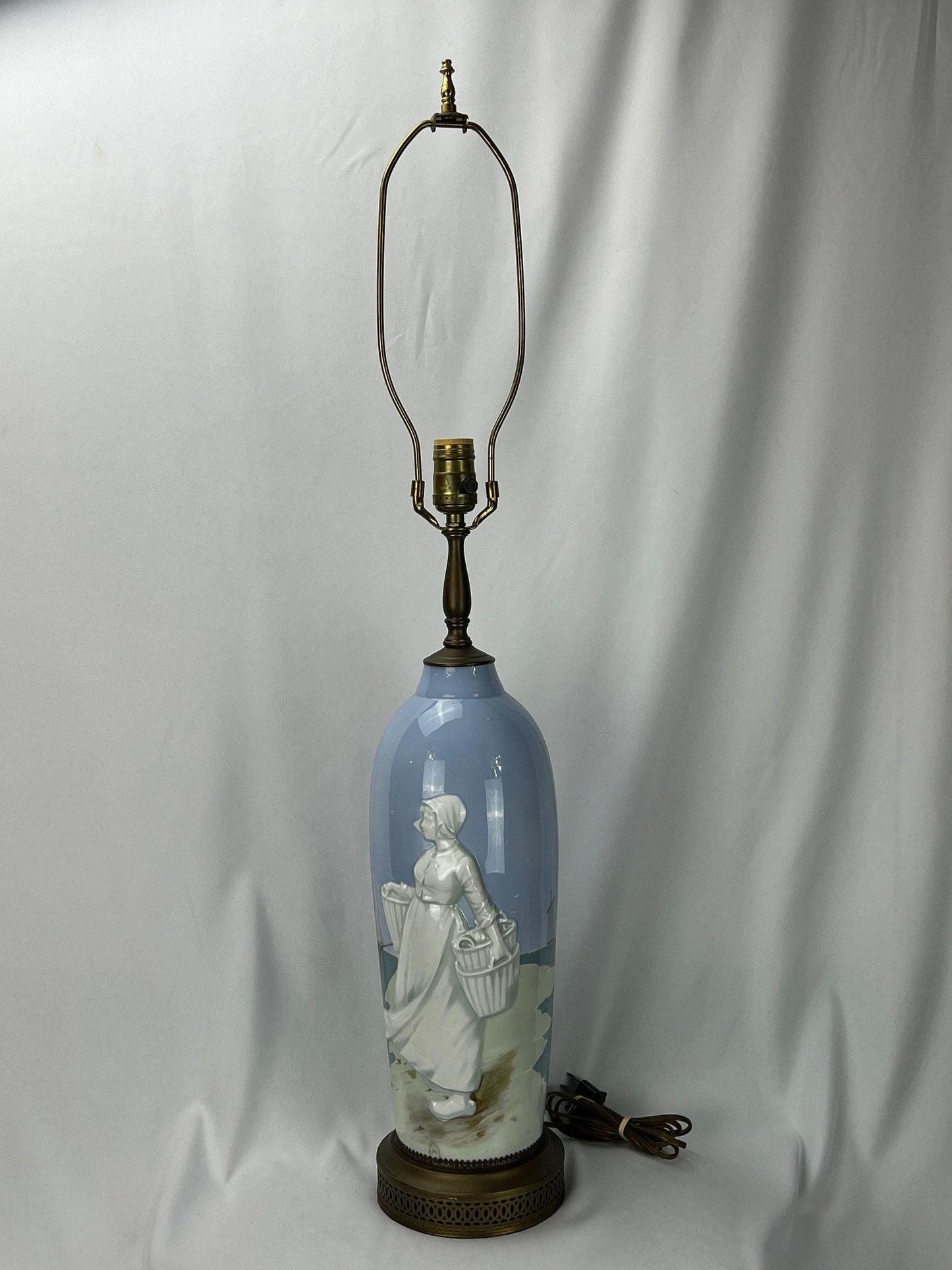 Vintage Royal Copenhagen Lamp - Hand-Painted Ocean and Ship Design