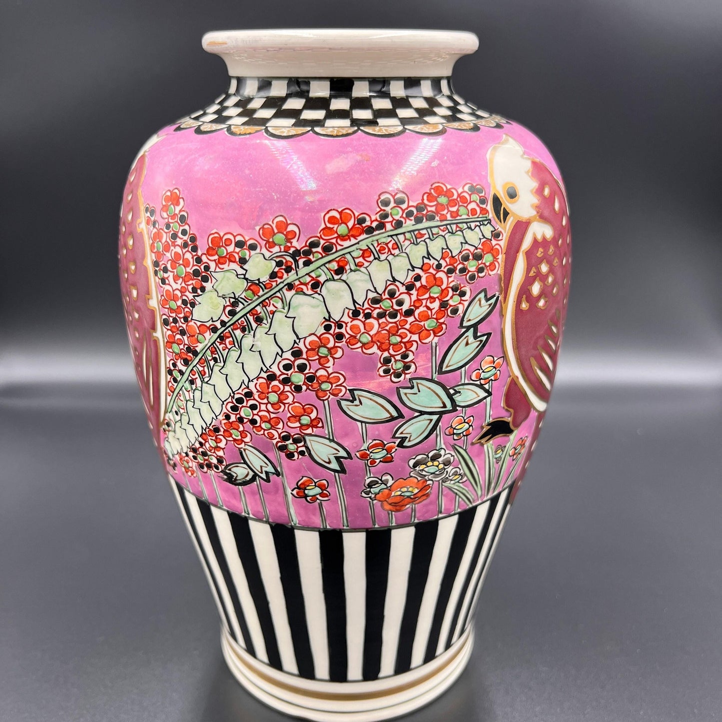 Japanese Pottery Vase: 9.5" Mid Century Ceramic Accent