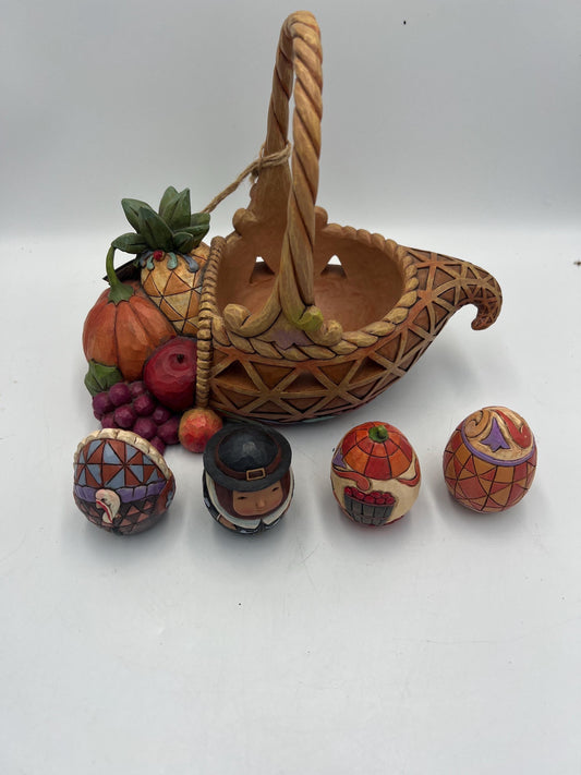 Jim Shore Heartwood Creek Autumn Cornucopia Set