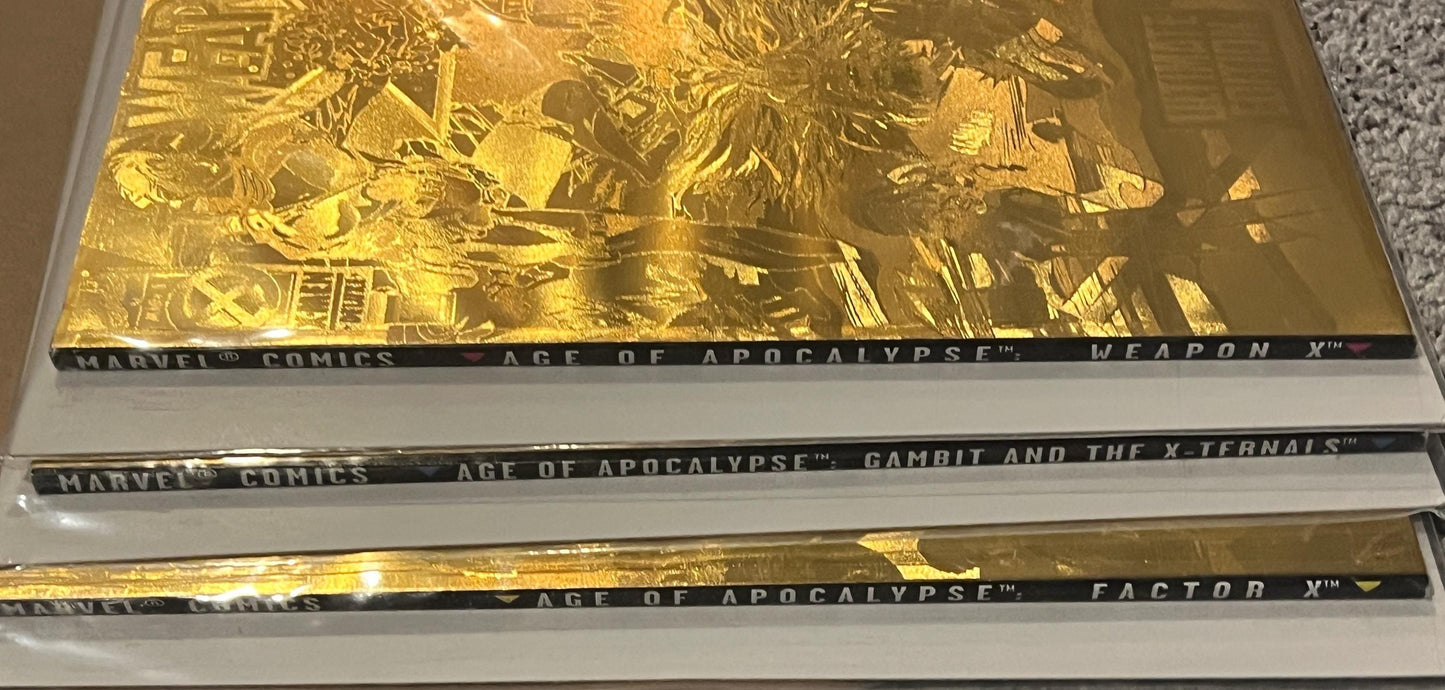 Age of Apocalypse Gold Cover Comic Lot (6) X-Men X-Man Weapon X Gambit Factor X Prestige 1995
