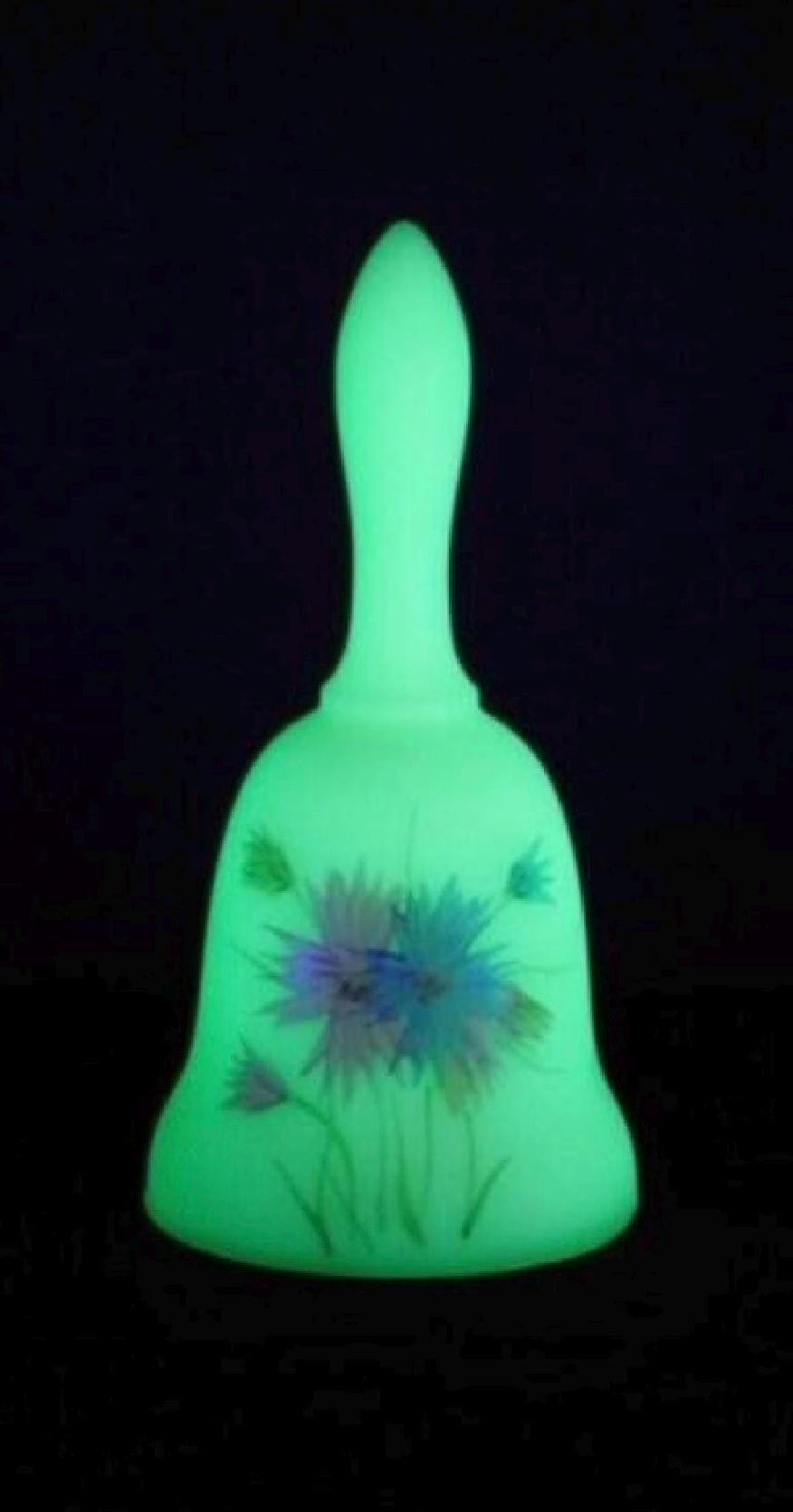 Fenton Uranium Custard Satin Glass Bell, signed, Your choice