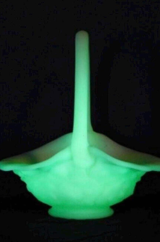 Fenton Satin Uranium Custard Glass