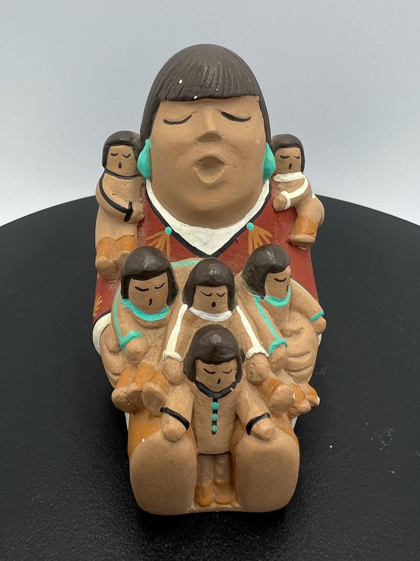 Hand-Painted Jemez Figurines: Corn Maiden & Children - Signed Pottery