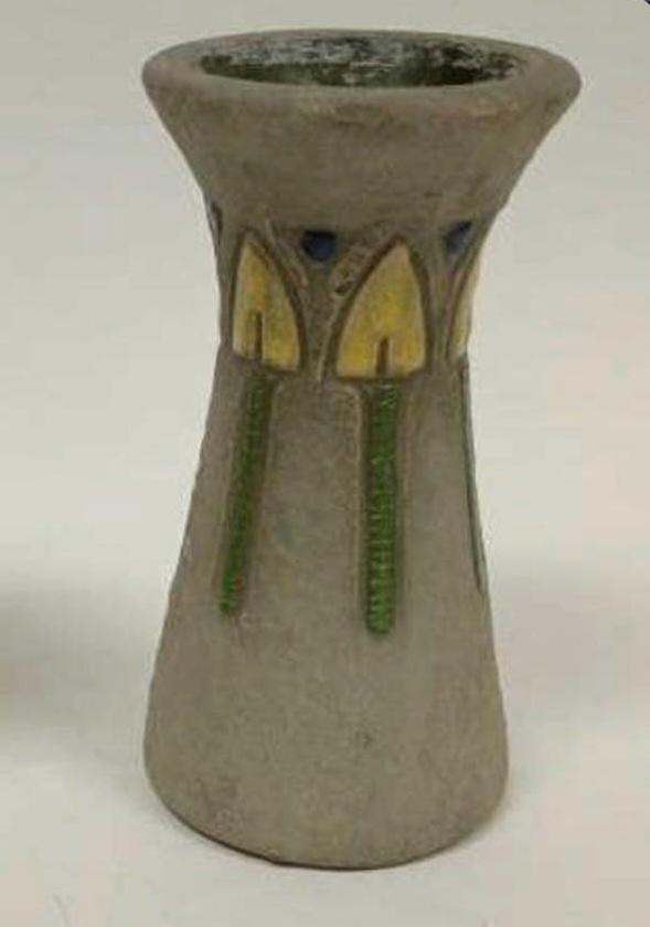 6" Roseville Mostique 1916 Arts & Crafts Vases 164-6