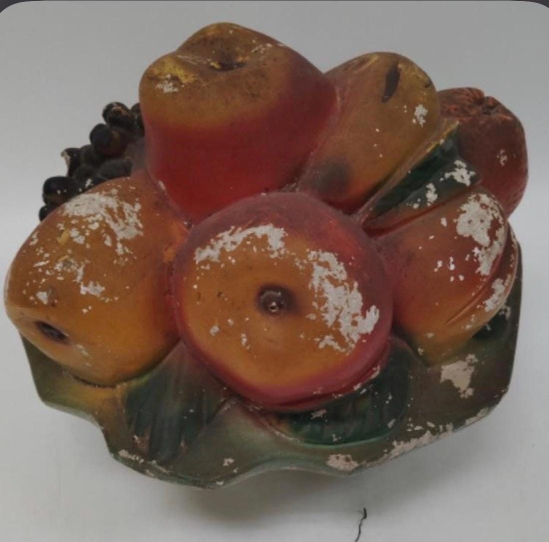 12" Chalkware Bowl of Fruit