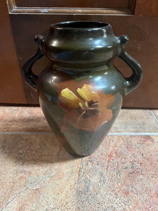 Antique Signed American Art Pottery Floral Vase