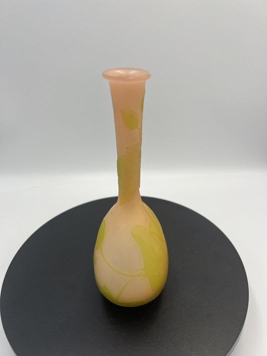 Emile Galle Cameo Glass Banjo Vase