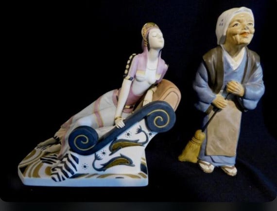 Art Deco Porcelain Figurine - Dido of Tyre, 7.5" Tall