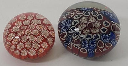 Vintage Glass Millefiori Paperweight: Handcrafted Collectible Art