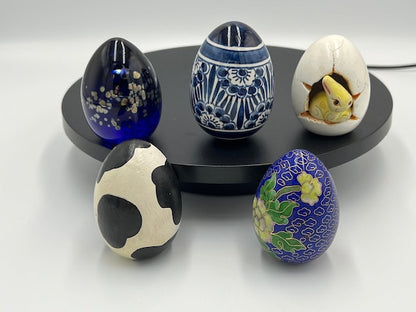 Quirky Decorative Eggs Set: 4 Hand-Painted Styles for Spring