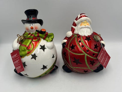 Frosty Snowman or Santa Luminary: Multicolor Flameless