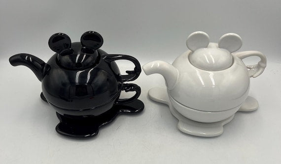 Disney Mickey Mouse "Tea for One" Stackable Set - Your choice of Black or White
