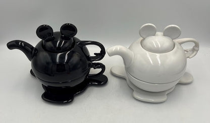 Disney Mickey Mouse "Tea for One" Stackable Set - Your choice of Black or White