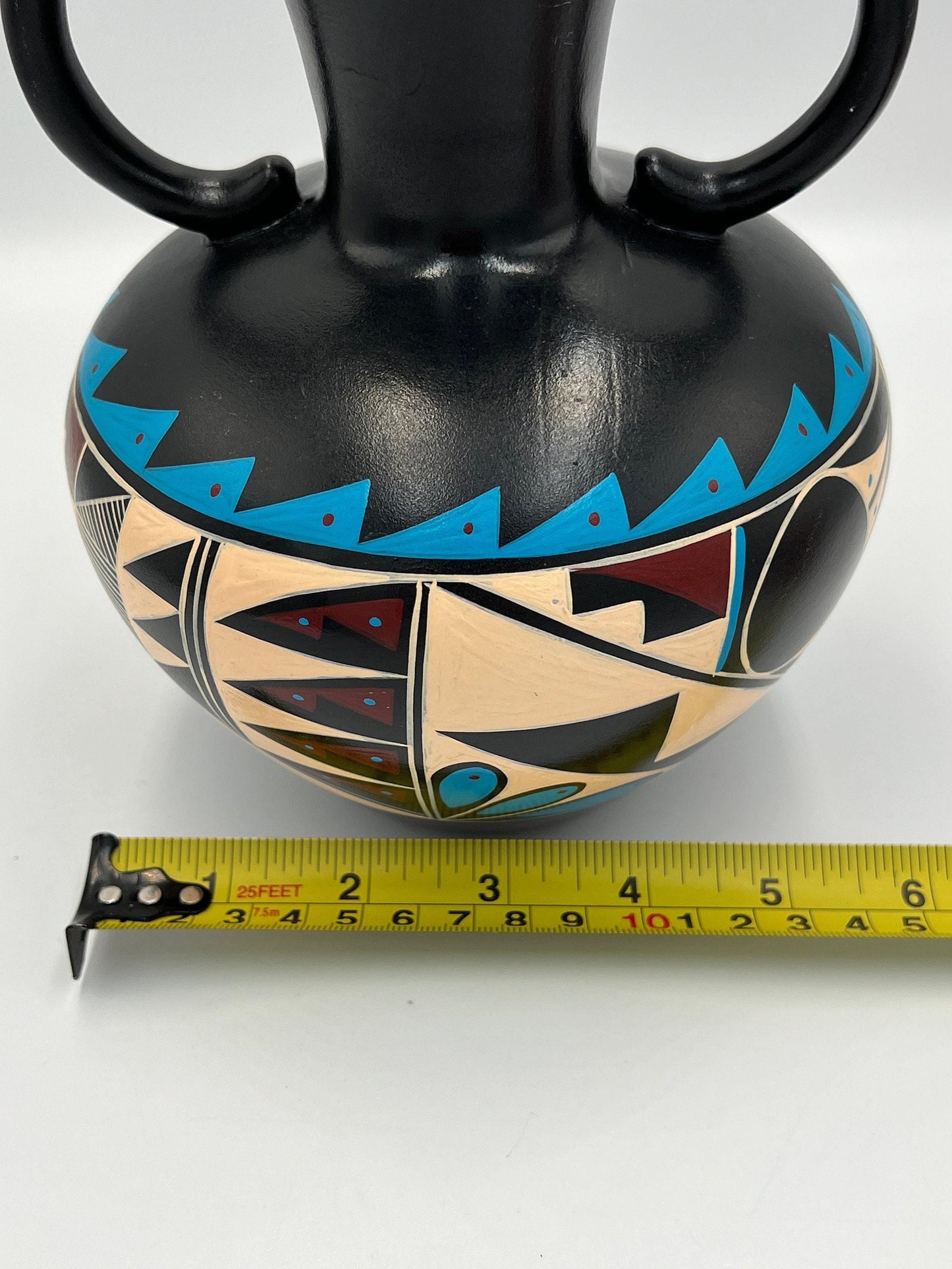 Vintage Hand-Painted Native American Pottery, Black