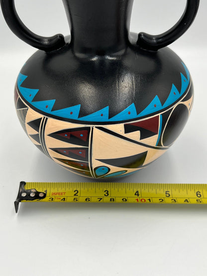 Vintage Hand-Painted Native American Pottery, Black