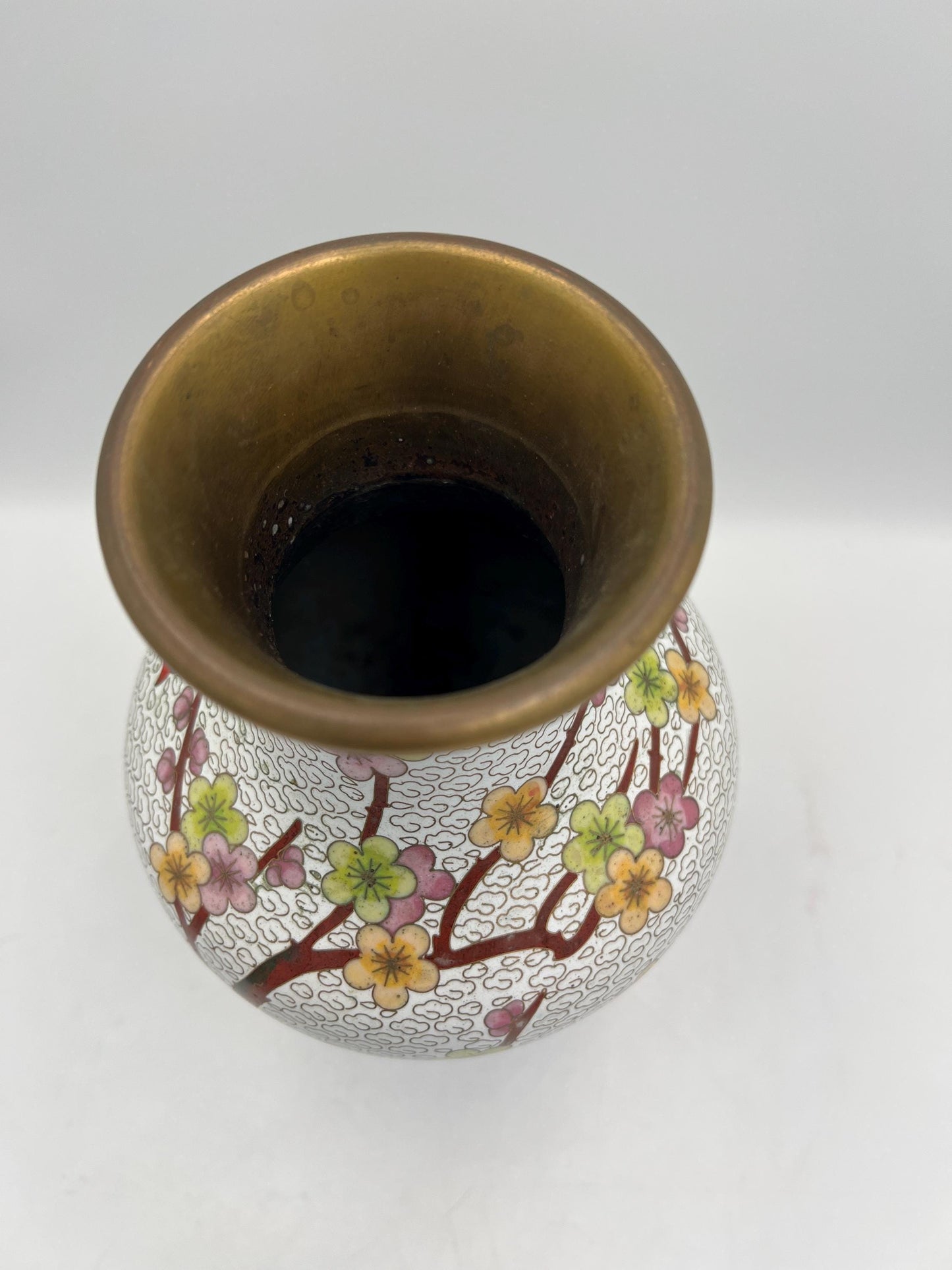 Chinese Cloisonne Vase Floral with bird design
