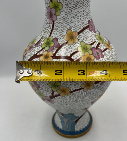 Chinese Cloisonne Vase Floral with bird design