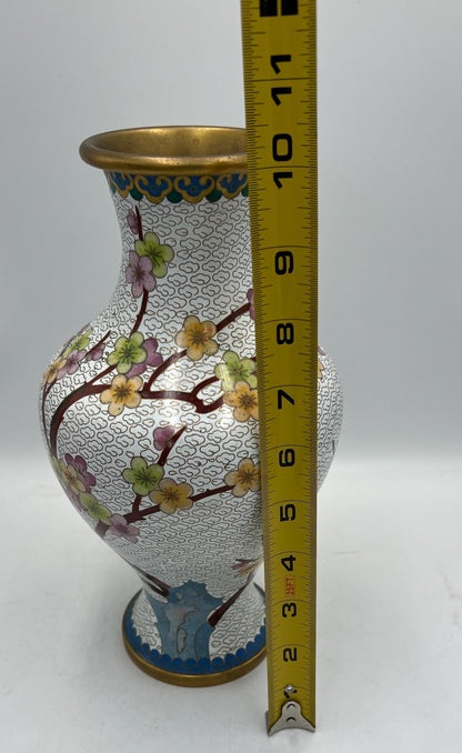 Chinese Cloisonne Vase Floral with bird design