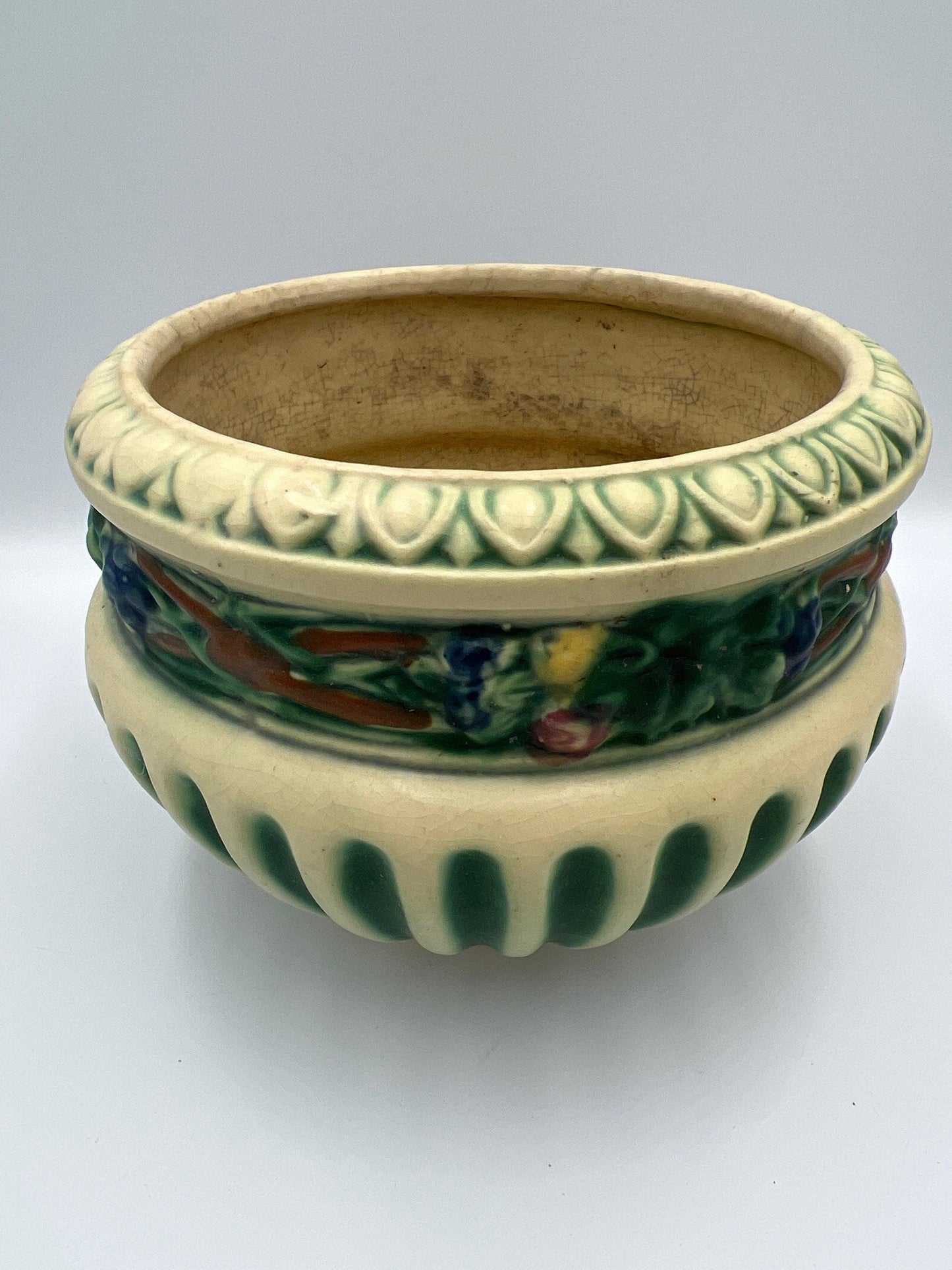 Corinthian Jardiniere Planter: Roseville Pottery, Art Deco - Ceramic Vase