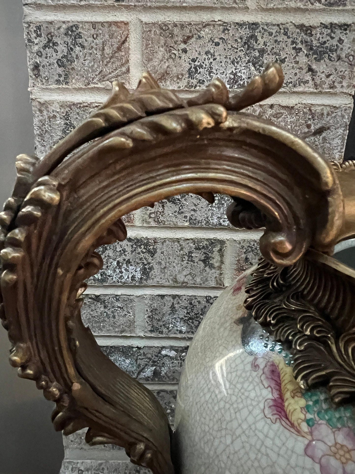 Antique Coalport Ceramic Vase, Bird Design (18" Tall, Heavy)
