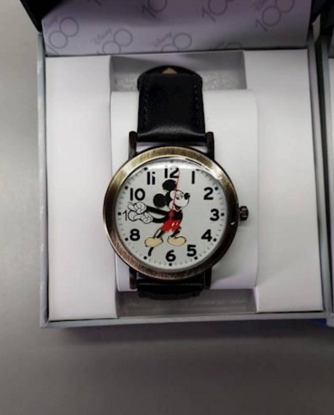 Mickey Mouse Anniversary Watch - Moving Hands or Silver Charm, Boxed
