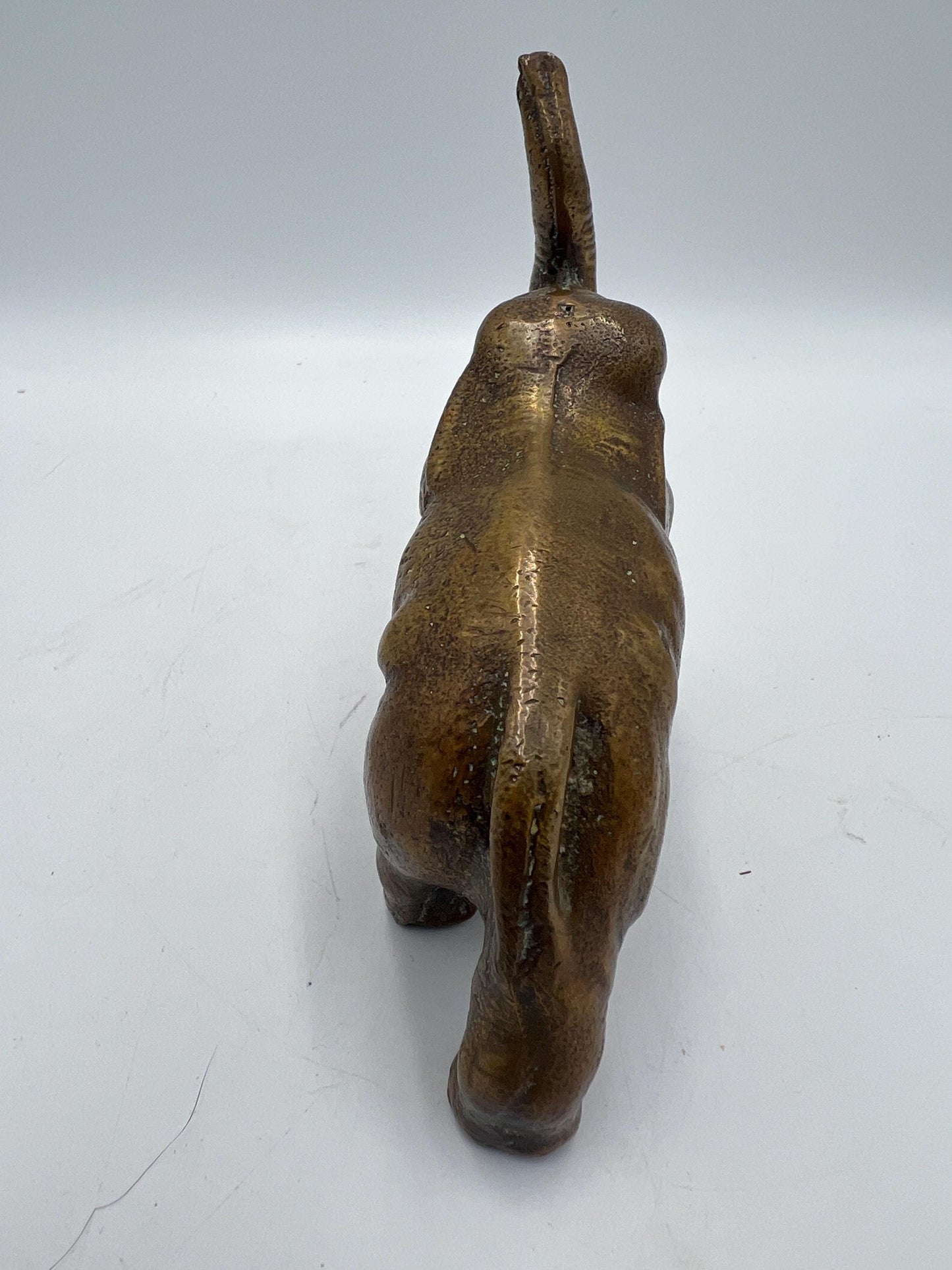 Elephant Figurine: Vintage Bronze Trunk Up - Good Luck Symbol