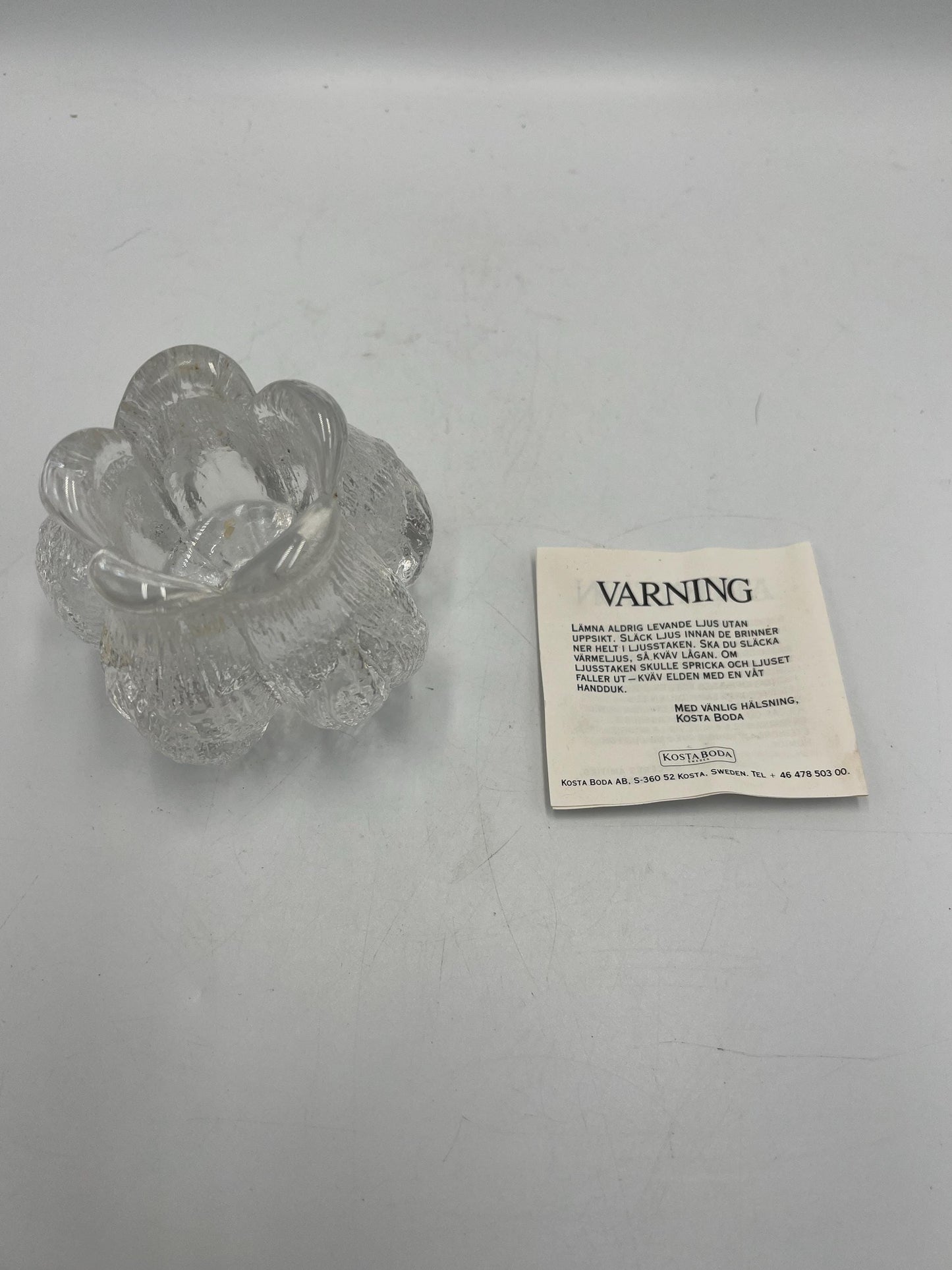 Swedish Kosta Boda Rosebud Candle Holders Lot of 4 - Hand Blown Glass