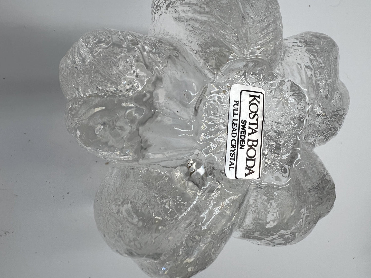 Swedish Kosta Boda Rosebud Candle Holders Lot of 4 - Hand Blown Glass